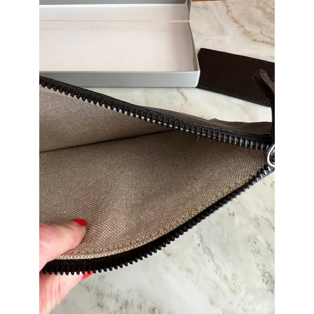 Botkier Valentina Leather envelope clutch wristlet Card Stacker Black